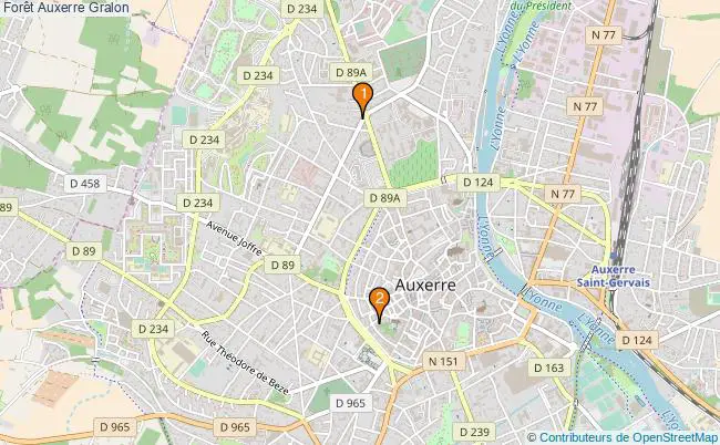 plan Forêt Auxerre Associations Forêt Auxerre : 2 associations