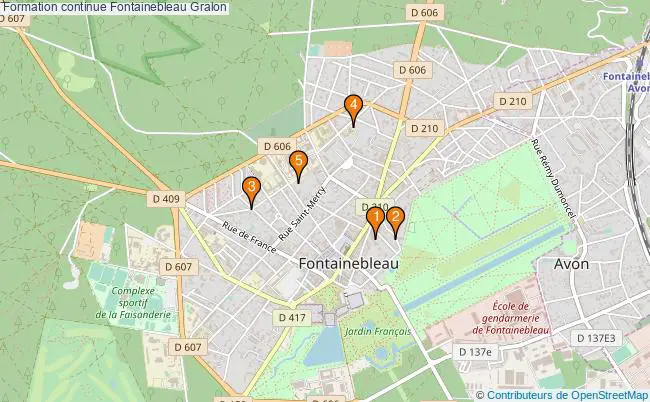 plan Formation continue Fontainebleau Associations formation continue Fontainebleau : 5 associations