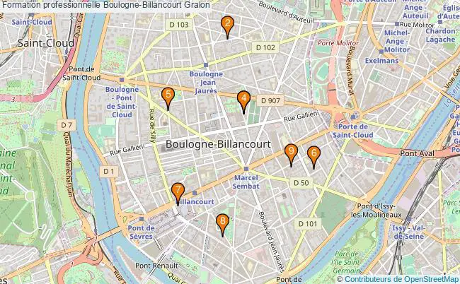 plan Formation professionnelle Boulogne-Billancourt Associations formation professionnelle Boulogne-Billancourt : 12 associations