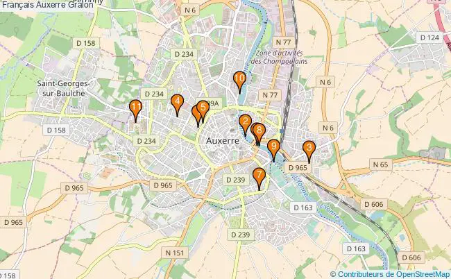 plan Français Auxerre Associations français Auxerre : 15 associations