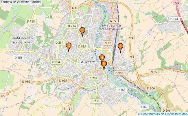 plan Française Auxerre Associations française Auxerre : 7 associations