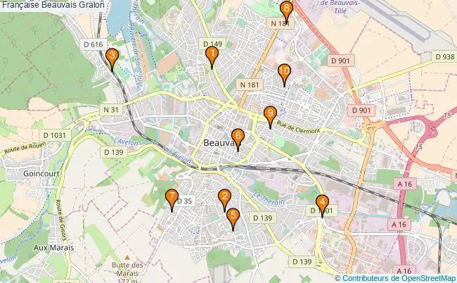 plan Française Beauvais Associations française Beauvais : 11 associations