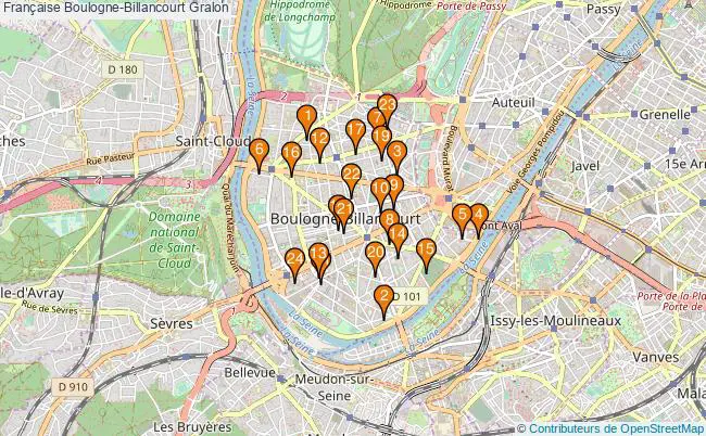 plan Française Boulogne-Billancourt Associations française Boulogne-Billancourt : 35 associations