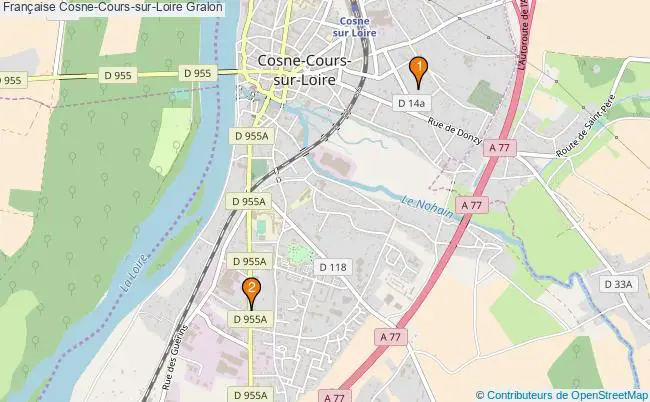 plan Française Cosne-Cours-sur-Loire Associations française Cosne-Cours-sur-Loire : 3 associations