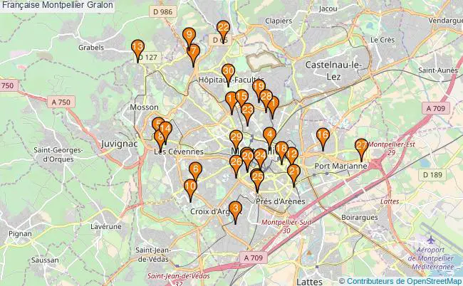 plan Française Montpellier Associations française Montpellier : 86 associations