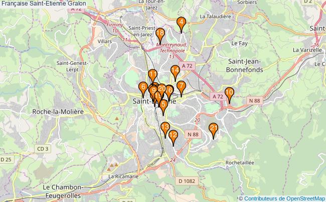 plan Française Saint-Etienne Associations française Saint-Etienne : 28 associations