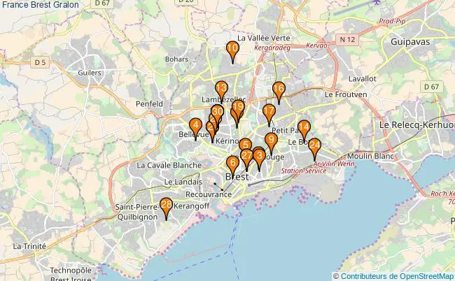 plan France Brest Associations France Brest : 162 associations