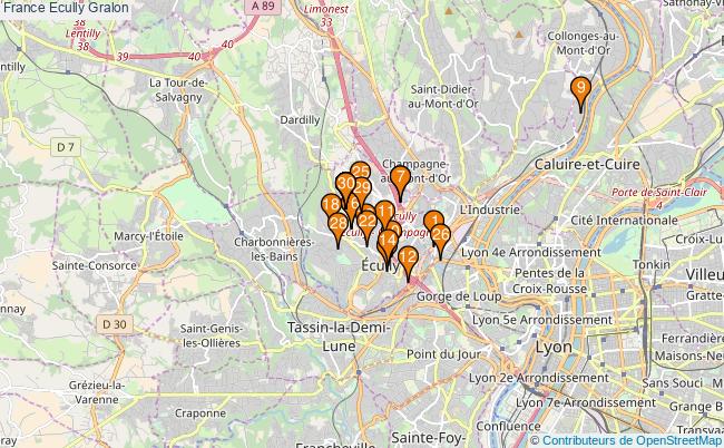 plan France Ecully Associations France Ecully : 39 associations