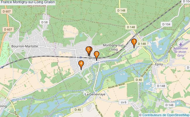 plan France Montigny-sur-Loing Associations France Montigny-sur-Loing : 6 associations