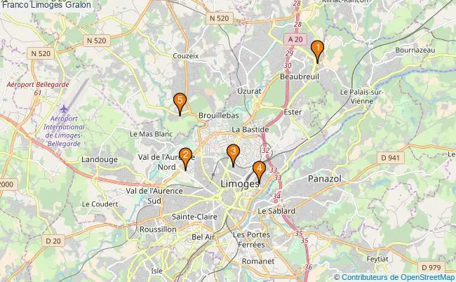 plan Franco Limoges Associations Franco Limoges : 5 associations