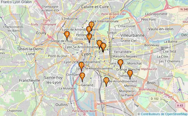 plan Franco Lyon Associations Franco Lyon : 14 associations