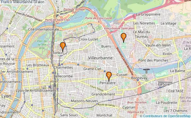plan Franco Villeurbanne Associations Franco Villeurbanne : 3 associations