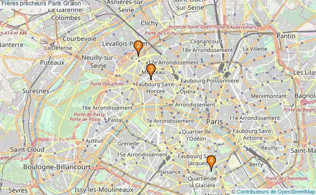 plan Frères prêcheurs Paris Associations Frères prêcheurs Paris : 4 associations