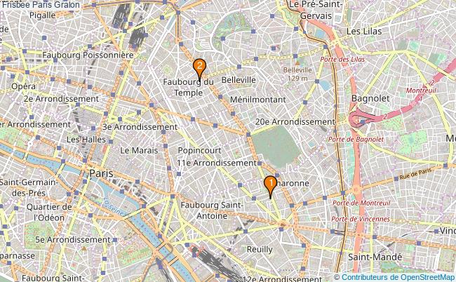 plan Frisbee Paris Associations frisbee Paris : 4 associations