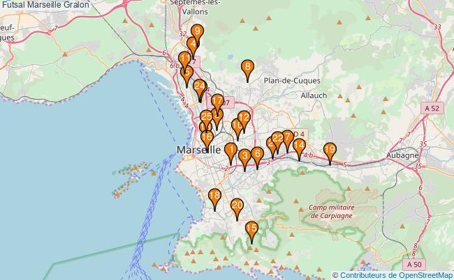 plan Futsal Marseille Associations futsal Marseille : 24 associations