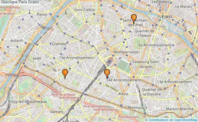 plan Gascogne Paris Associations Gascogne Paris : 3 associations