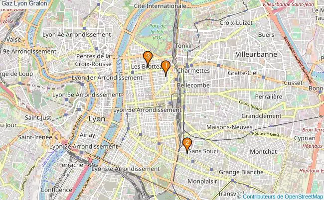 plan Gaz Lyon Associations gaz Lyon : 5 associations
