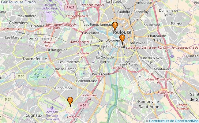 plan Gaz Toulouse Associations gaz Toulouse : 3 associations