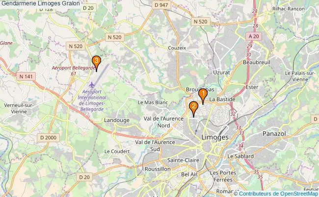 plan Gendarmerie Limoges Associations gendarmerie Limoges : 4 associations