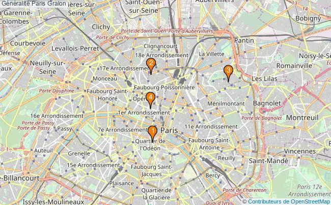 plan Généralité Paris Associations généralité Paris : 4 associations