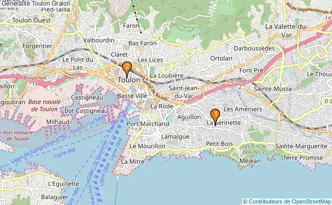 plan Généralité Toulon Associations généralité Toulon : 3 associations