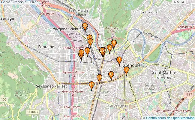 plan Genie Grenoble Associations genie Grenoble : 21 associations