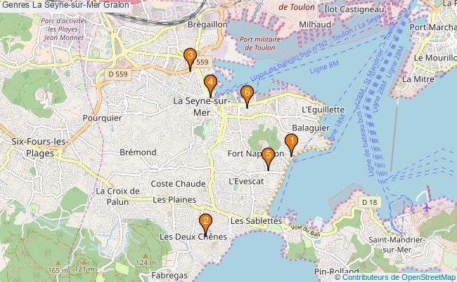 plan Genres La Seyne-sur-Mer Associations genres La Seyne-sur-Mer : 6 associations