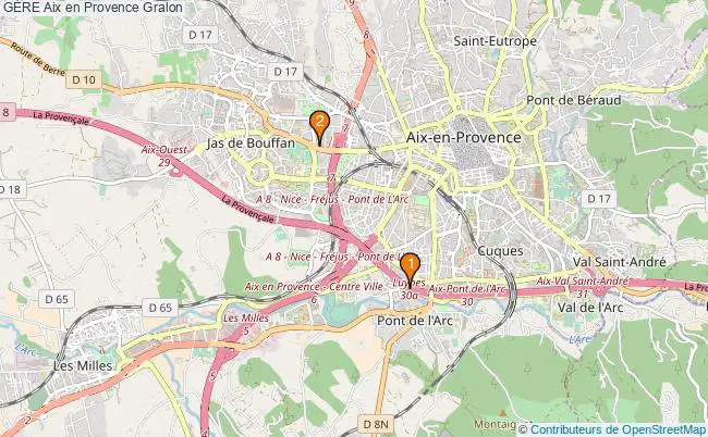 plan GÈRE Aix en Provence Associations GÈRE Aix en Provence : 2 associations