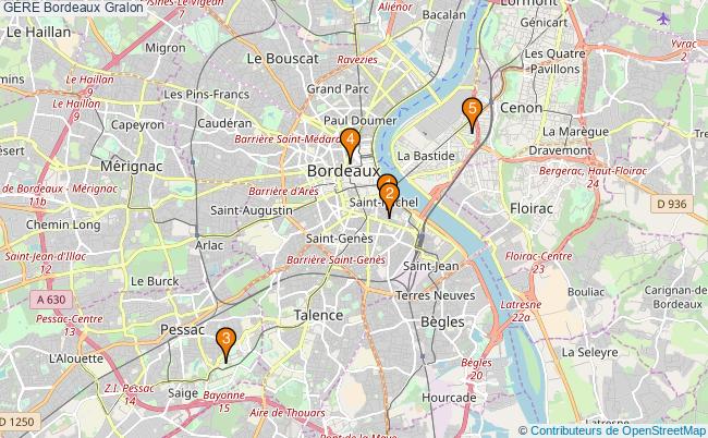 plan GÈRE Bordeaux Associations GÈRE Bordeaux : 6 associations