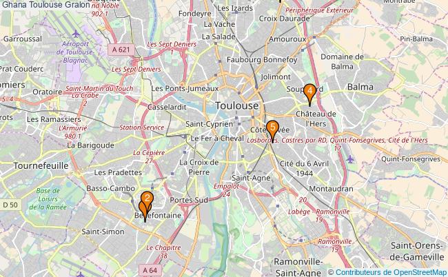 plan Ghana Toulouse Associations Ghana Toulouse : 8 associations