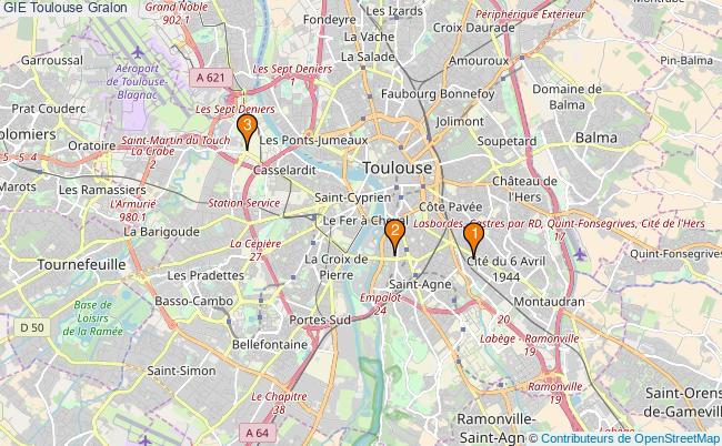 plan GIE Toulouse Associations GIE Toulouse : 3 associations