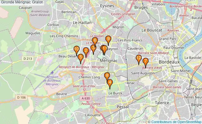 plan Gironde Mérignac Associations Gironde Mérignac : 14 associations