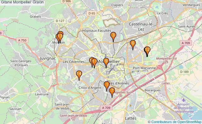 plan Gitane Montpellier Associations gitane Montpellier : 15 associations
