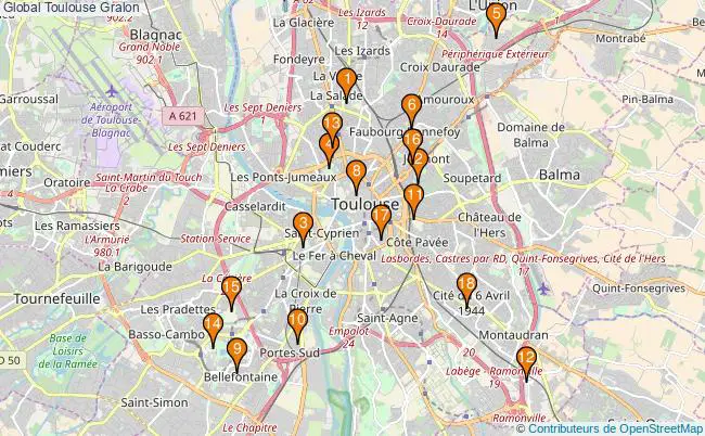 plan Global Toulouse Associations Global Toulouse : 22 associations