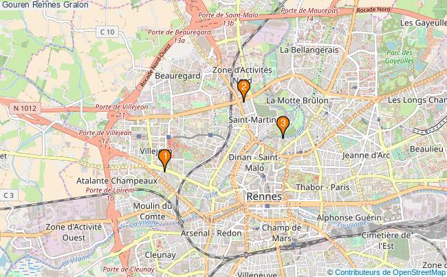 plan Gouren Rennes Associations gouren Rennes : 3 associations