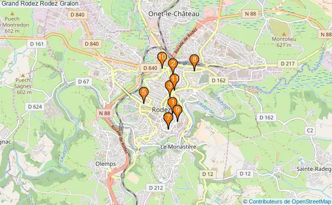 plan Grand Rodez Rodez Associations grand Rodez Rodez : 12 associations