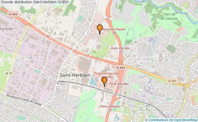 plan Grande distribution Saint-Herblain Associations grande distribution Saint-Herblain : 2 associations