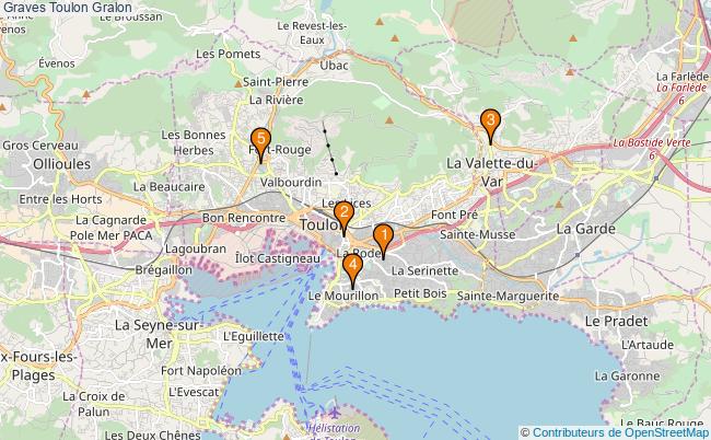 plan Graves Toulon Associations Graves Toulon : 5 associations