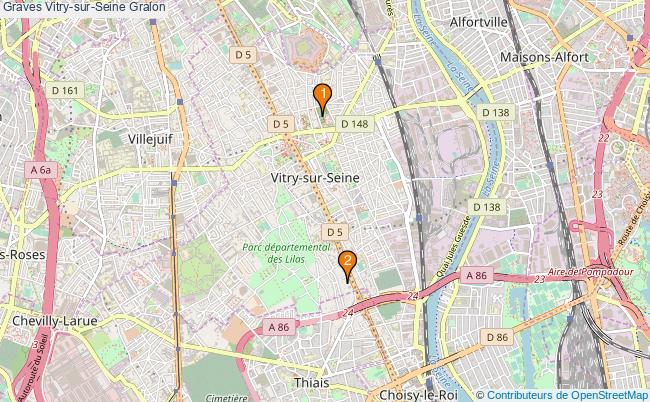 plan Graves Vitry-sur-Seine Associations Graves Vitry-sur-Seine : 3 associations