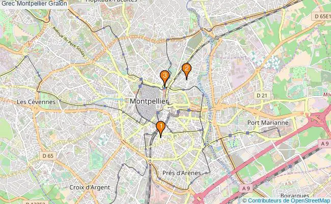 plan Grec Montpellier Associations grec Montpellier : 3 associations