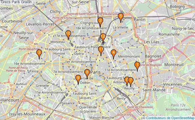 plan Grecs Paris Associations Grecs Paris : 14 associations