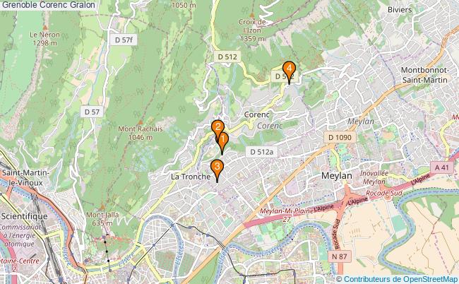 plan Grenoble Corenc Associations Grenoble Corenc : 4 associations