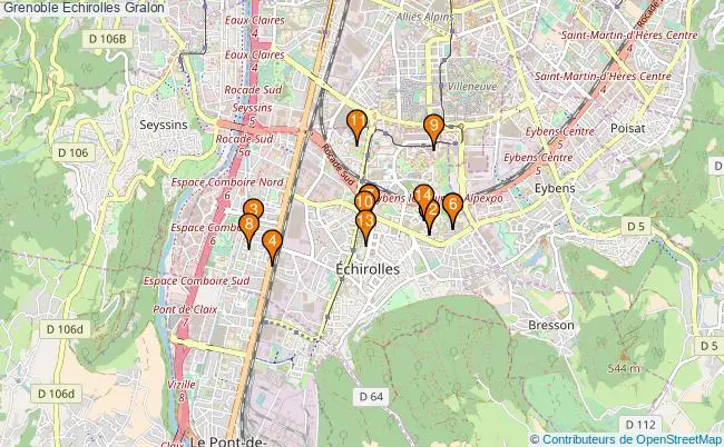 plan Grenoble Echirolles Associations Grenoble Echirolles : 17 associations