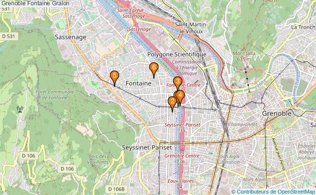 plan Grenoble Fontaine Associations Grenoble Fontaine : 11 associations