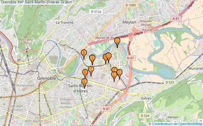 plan Grenoble INP Saint-Martin-d'Hères Associations Grenoble INP Saint-Martin-d'Hères : 20 associations