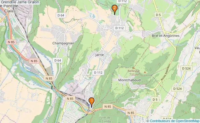 plan Grenoble Jarrie Associations Grenoble Jarrie : 3 associations