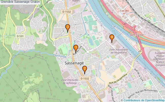 plan Grenoble Sassenage Associations Grenoble Sassenage : 4 associations
