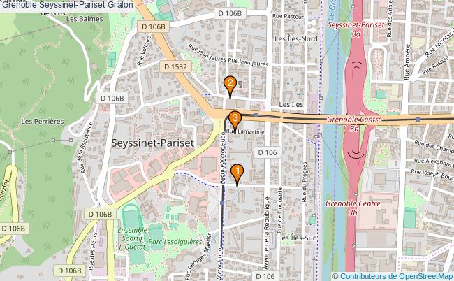 plan Grenoble Seyssinet-Pariset Associations Grenoble Seyssinet-Pariset : 3 associations