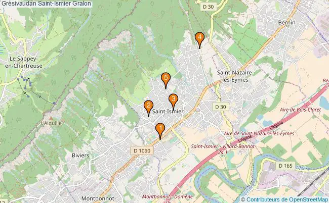 plan Grésivaudan Saint-Ismier Associations Grésivaudan Saint-Ismier : 5 associations