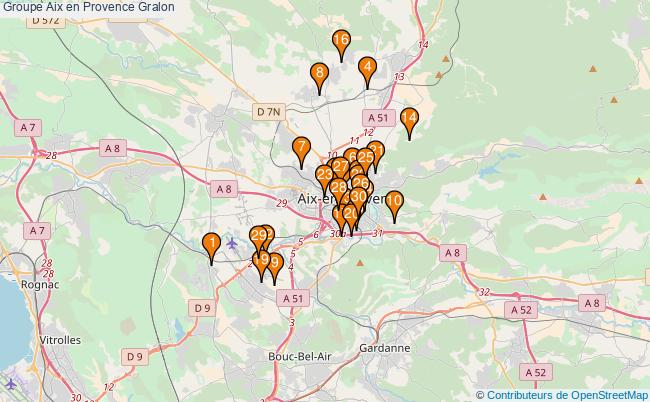 plan Groupe Aix en Provence Associations groupe Aix en Provence : 64 associations
